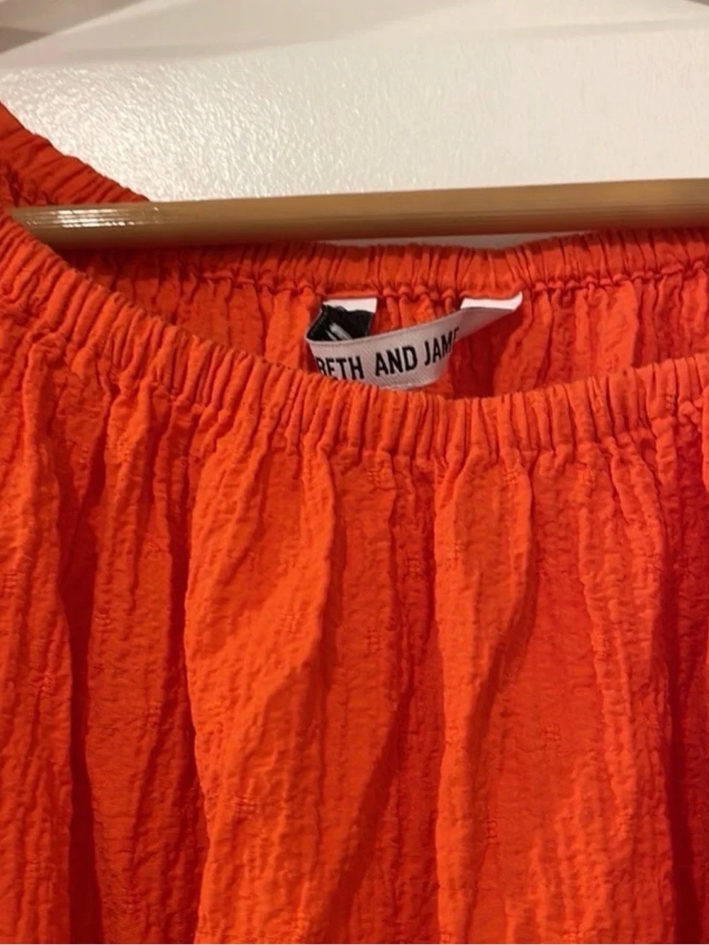 Elizabeth and James Vibrant Orange Mini Dress with belt